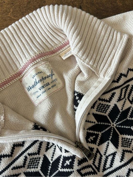 Vintage Weatherproof Nordic Quarter Zip Sweater | Cream | Size M | NWOT - Picture 8 of 12